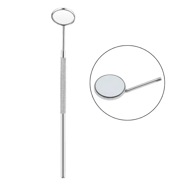 1pcs Dental Mouth Mirror Oral Examination Stainless Steel Handle Tool Detachable Mirror Head