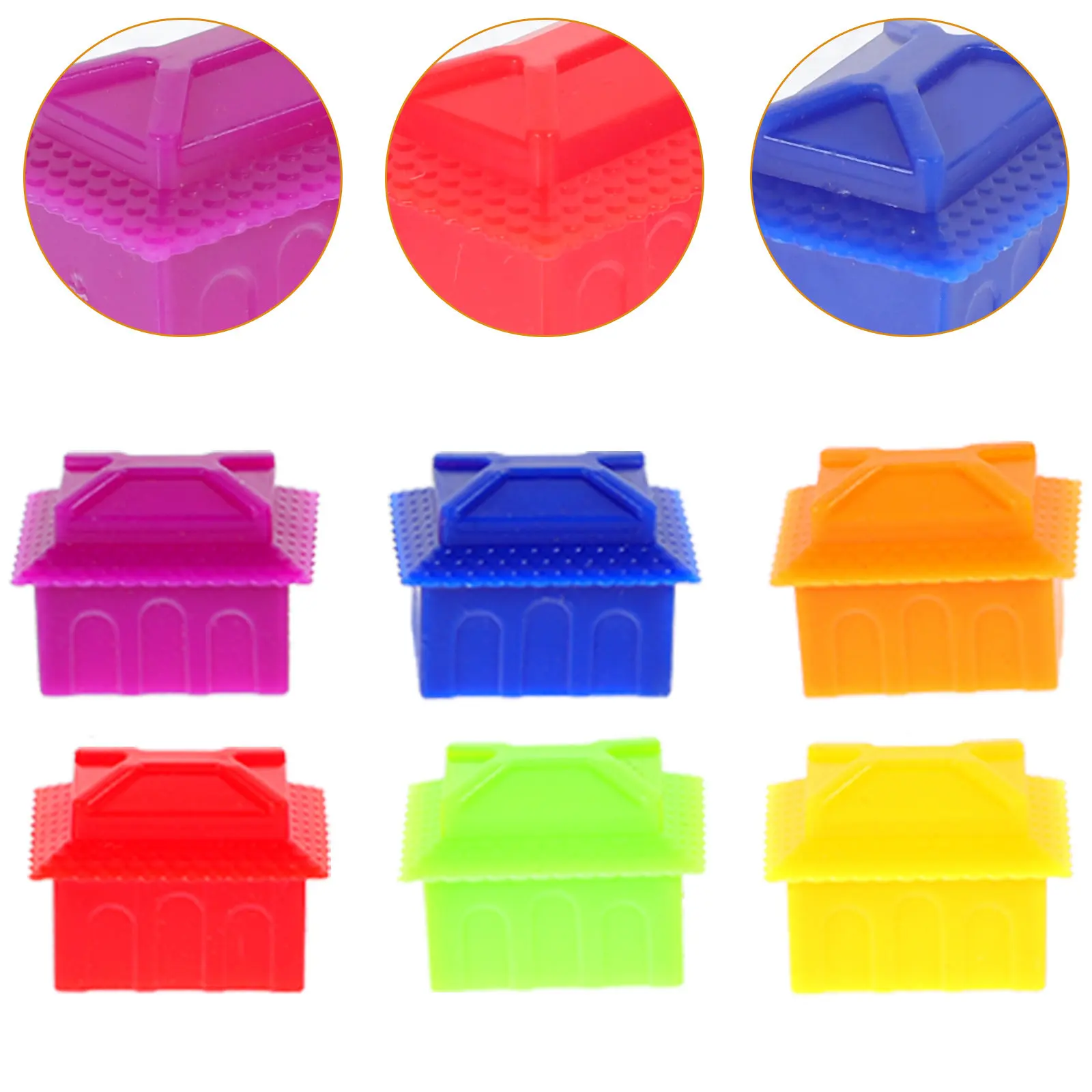 

60Pcs Board Game House Pieces Plastic Chess Replacement Parts Small Colorful Smooth Surface for Board Game Accessories