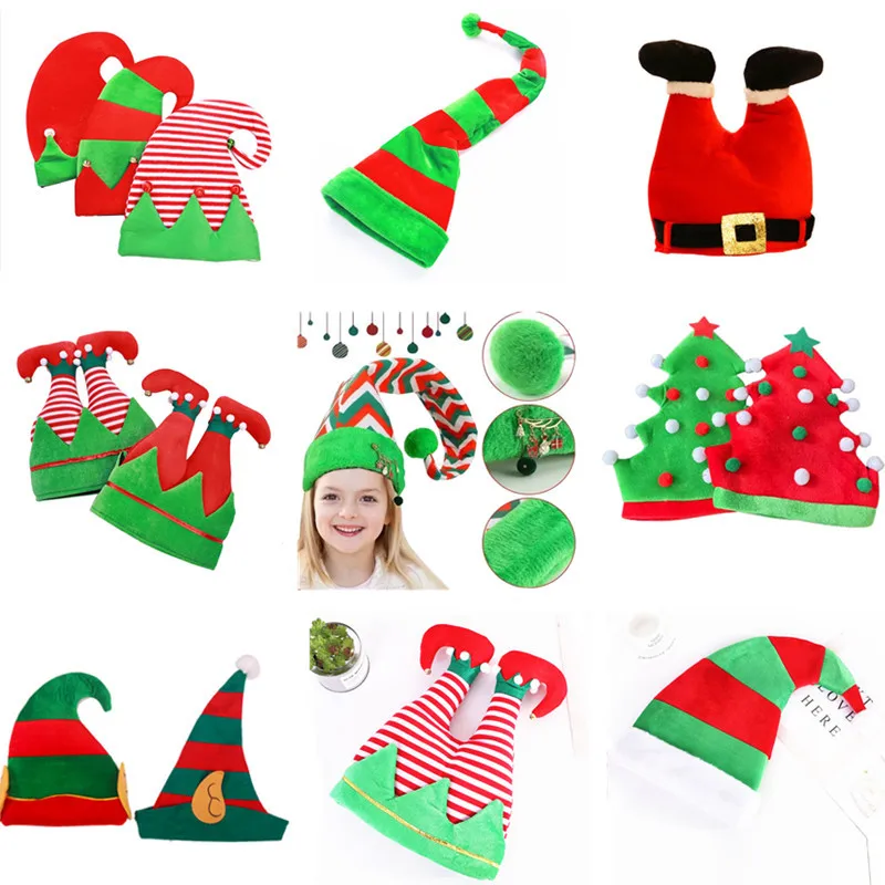 New Christmas Hat Creative Elf Hat Design Hat Holiday Party Dance Dress Up Clown Halloween DIY Cloth Christmas Personal Gifts