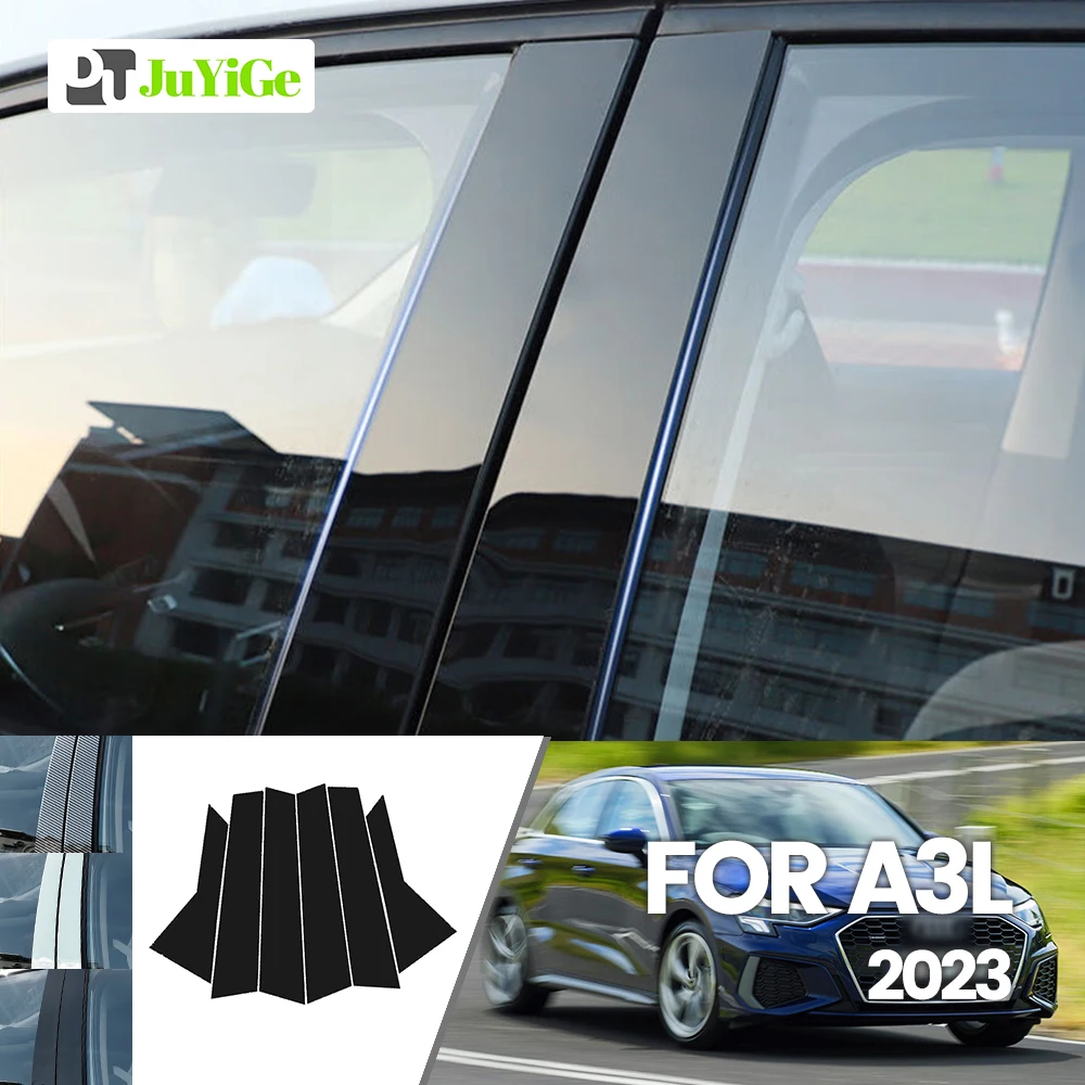 

For Audi A3L 2023 Bright Black Carbon Fibre Window Door B C Sticker