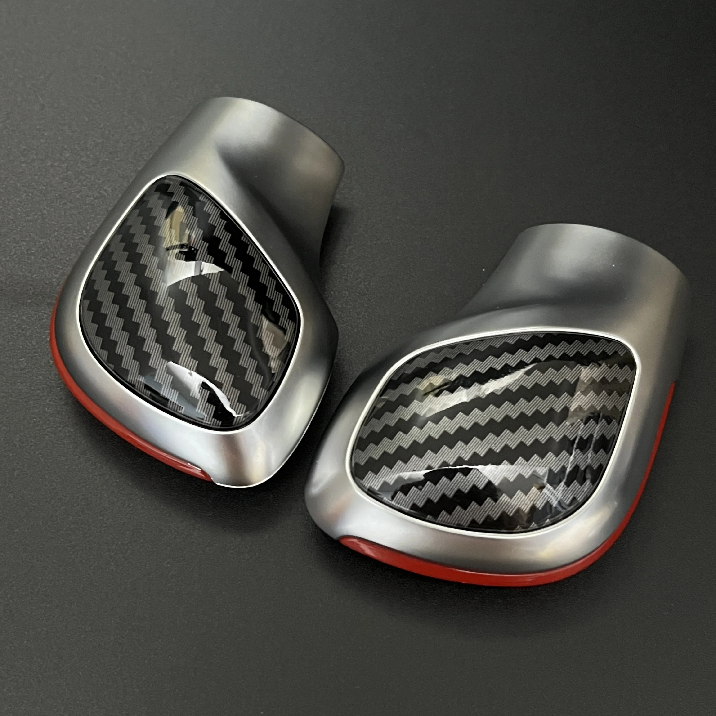 Chrom mit Carbon Schaltknauf-Seitenabdeckung DSG-Emblem für VW Golf 6 7 R GTI Passat B7 B8 CC R20 Jetta MK6 – Detail 2