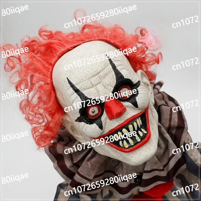 Halloween new bounce out clown ornaments, voice-activated electric bar haunted house secret room atmosphere layout props