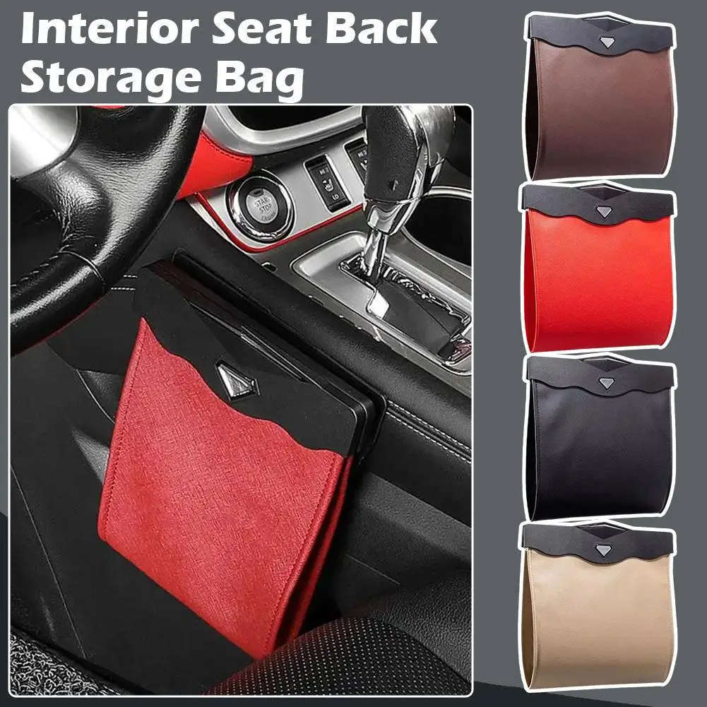 Car Seat Storage Bag Auto Garbage Bag Hanging Storage Bags For Phone Large Capacity Tissue Bottle Holder R5L3