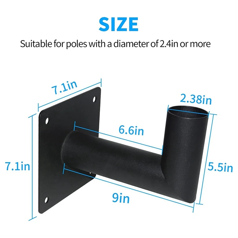 Abno-壁掛け式街路灯ブラケット、90度L字型屋外ランプアーム、ソーラー街路灯-ヘッド取り付けブラケット