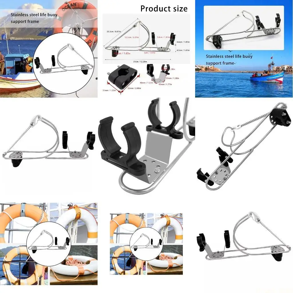M5TC Marine Life Buoy Bracket Life Buoy Stand Steel Life Buoy Mount Stainless Steel Life Buoy Holder Rack For 22 Or 25mm