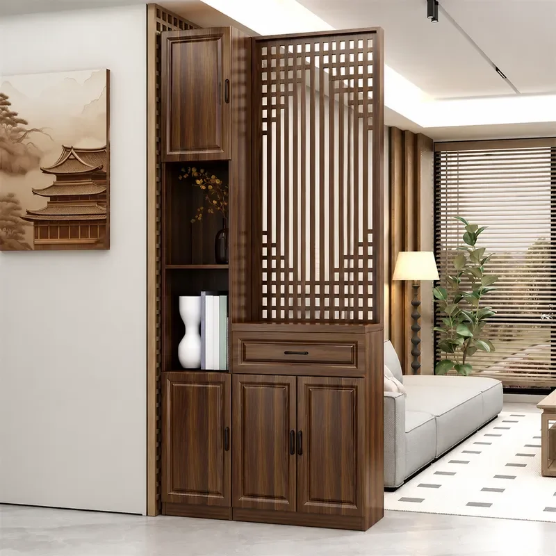 New Chinese Style Entrance Cabinet Living Room Partition Shoe Storage Modern Hallway Decorative Screen Cabinet Integrated