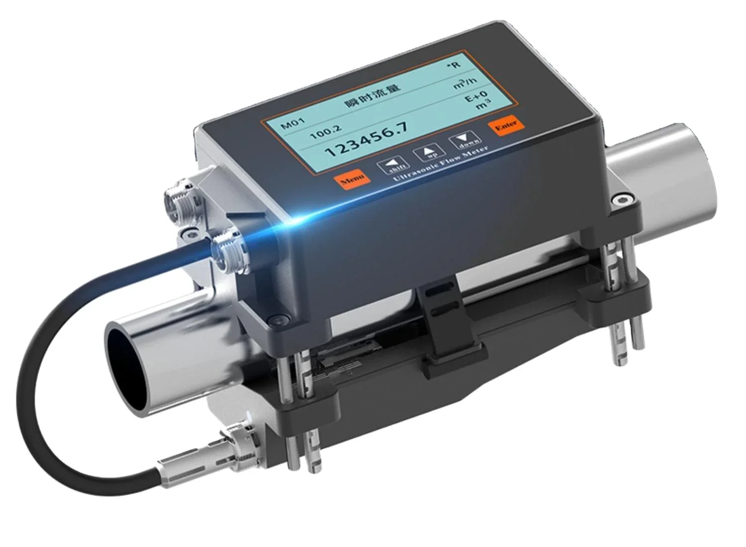 Snap-on Type External Clamp-on Liquid Pure Water Pipe-free High-precision Micro-diameter Ultrasonic Flow Meter
