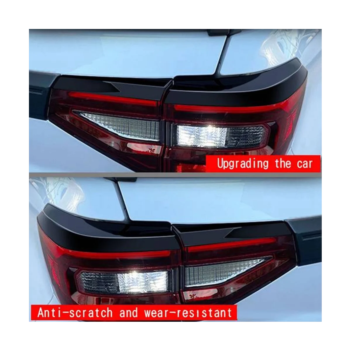 Black Car Body Rear Tail Light Frame Stick Taillight Cover Trim Eyebrow for Toyota Raize 200