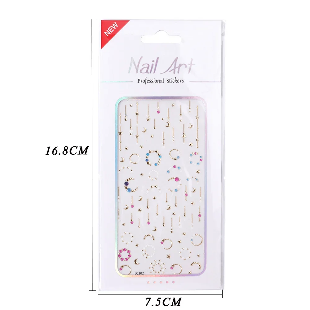 1 Arkusz Diamentowych Magicznych Gwiazd Księżycu Wszechświatu Naklejki 3D na Paznokcie Konstelacje Wzory na Paznokcie Akcesoria do Samodzielnego Zdobienia Paznokci