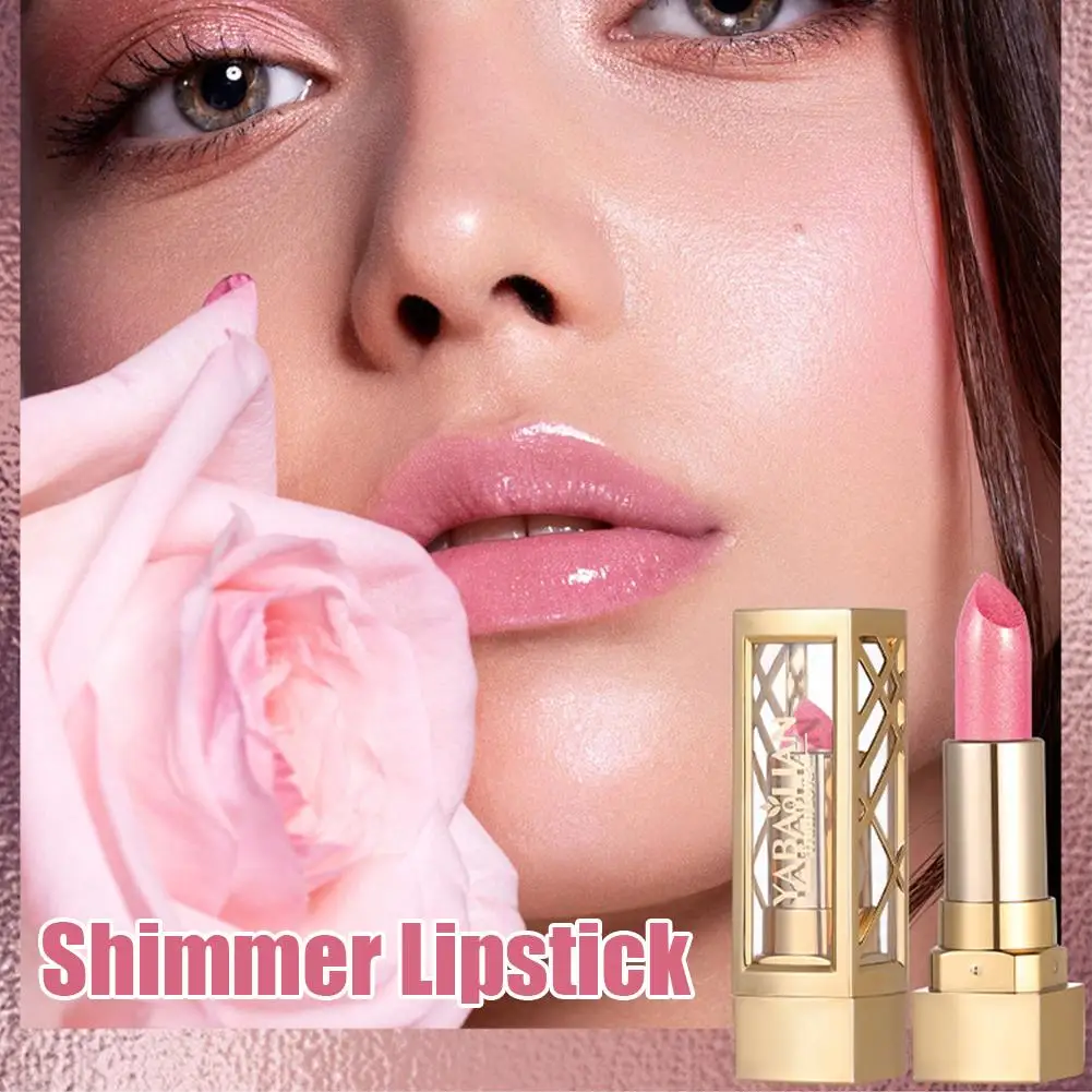 6 Color Gold Tube Lipstick Matte Glitter Lipstick Shiny Sparkling Makeup Brown Lip Shimmery Gloss 2025NEW Red Pearl Red U5U7