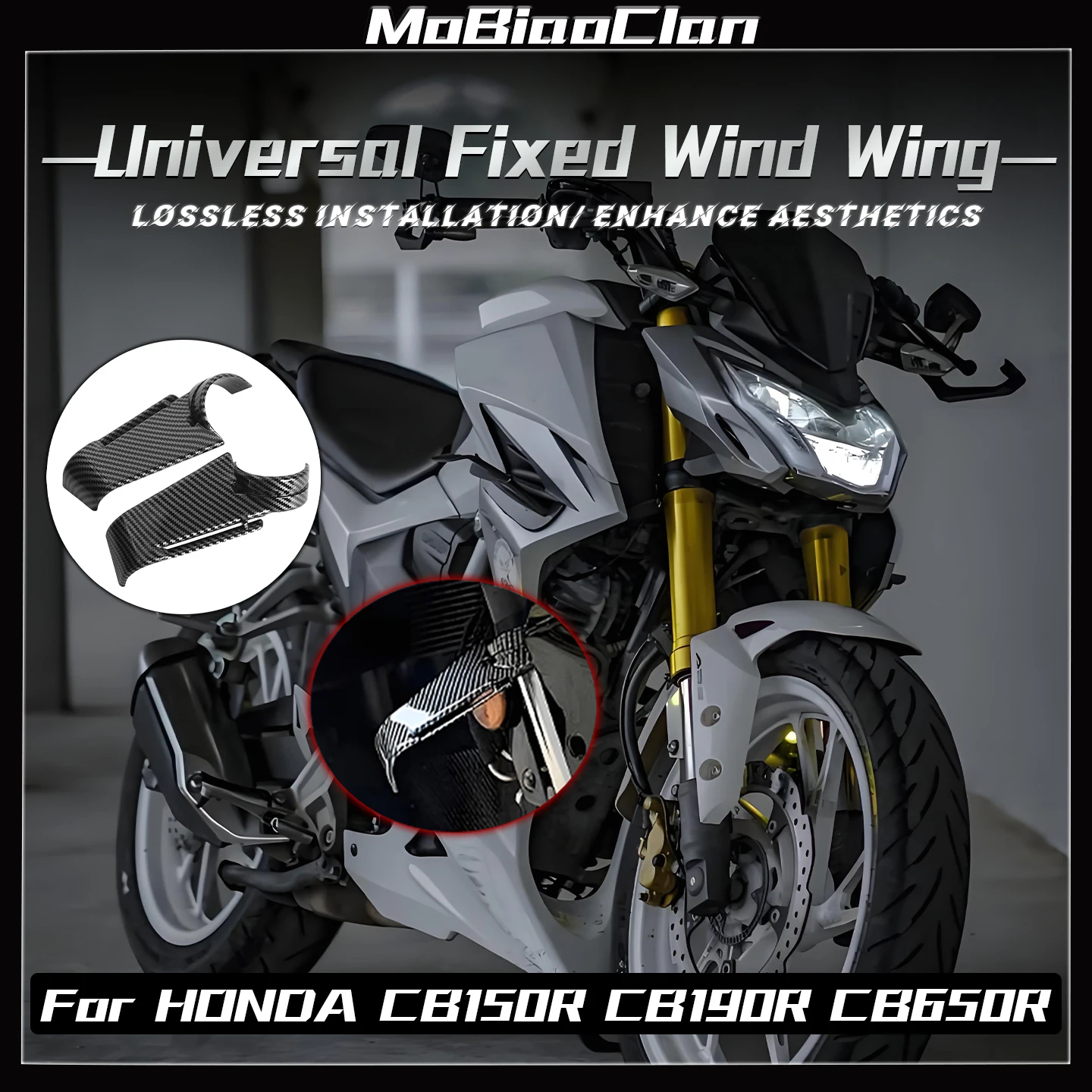 

For HONDA CB150R CB190R CB650R cb650r shock-absorbing fixed wing side wing guide plate imitation motorcycle universal fixed wing