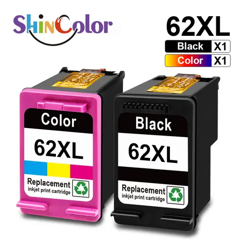 ShinColor 62xl Hp62xl hp 62xl hp için yeniden üretilmiş mürekkep kartuşu değiştirme Hp Envy 5540 5640 Officejet için 62xl 5740