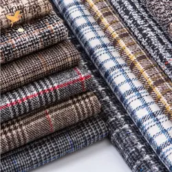 Fashion Plaid Fabric Woolen Cloth Thickened Autumn Winter Warmth For Sewing Coats Windbreakers Pants Skirts DIY 150*50cm