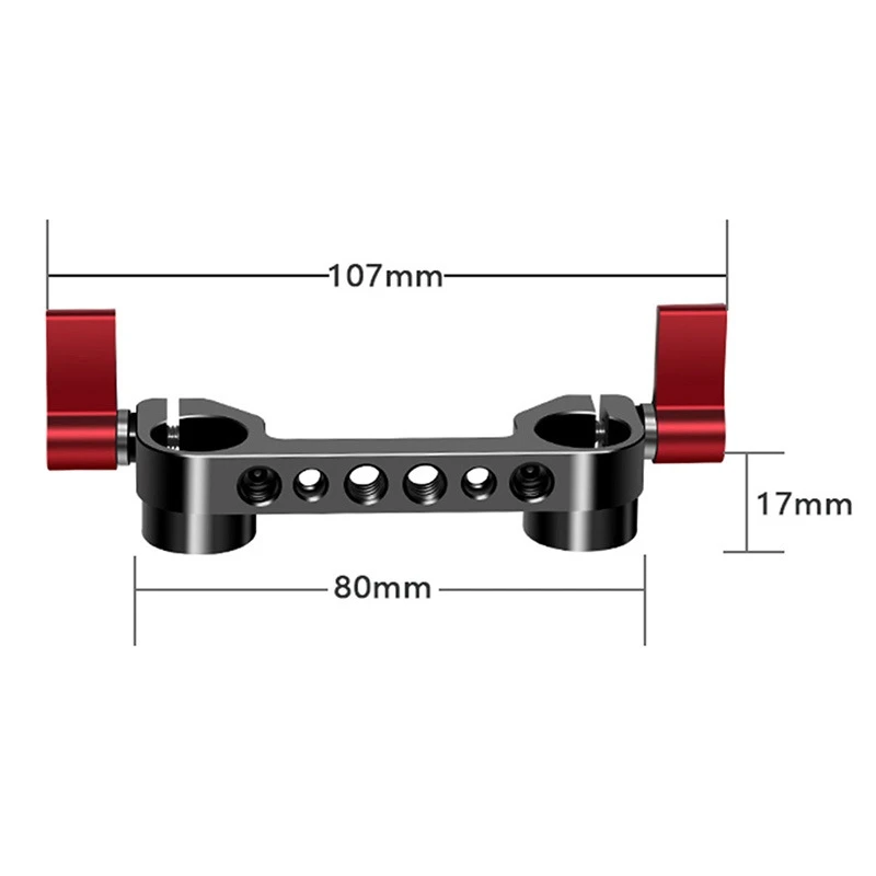 Super Lightweight 15mm Railblock with 1/4inch-10mm Thread for RED and 15mm DSLR Camera Rig 15mm Double Hole Pipe