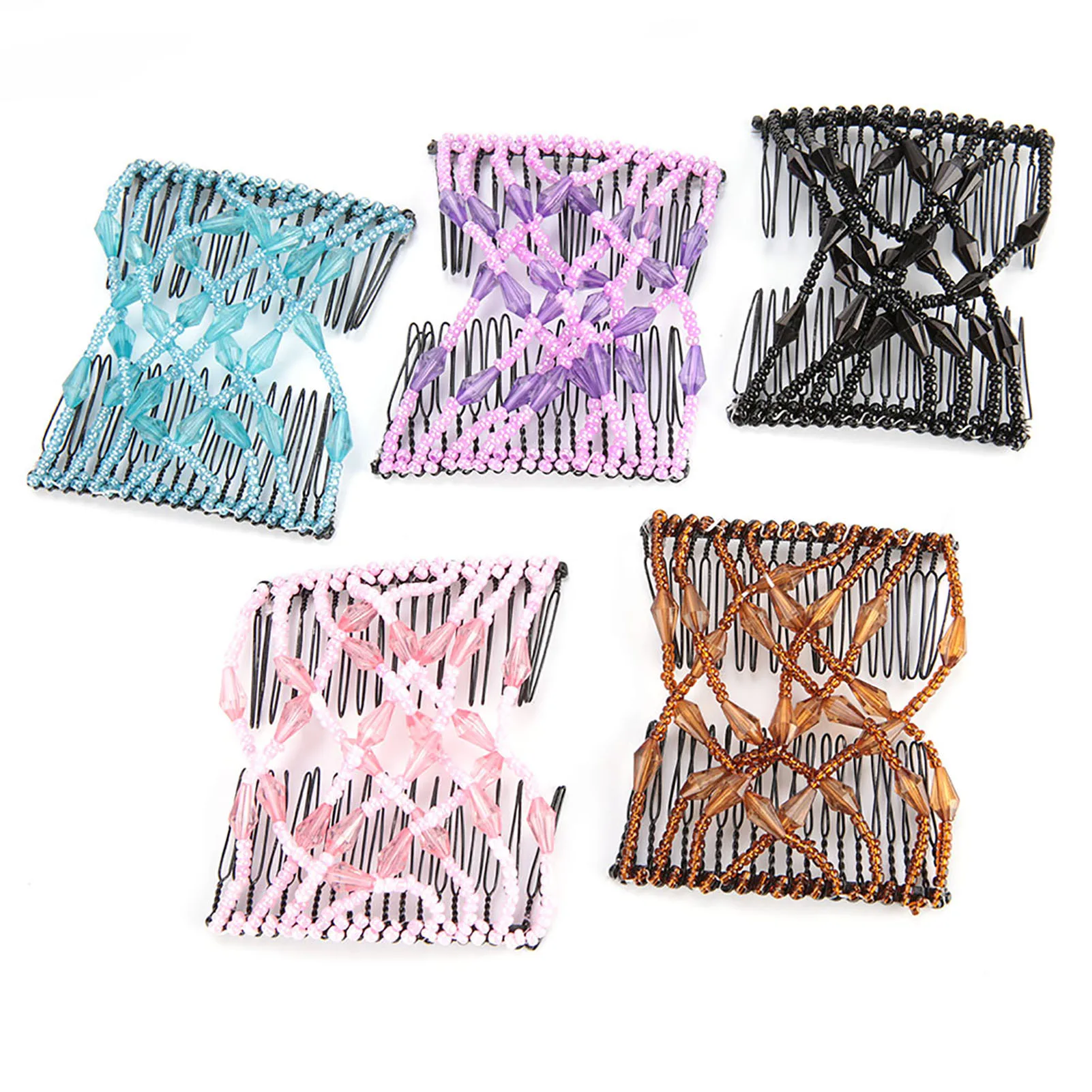 Comb Girl Magic Stretchy Comb Women Girl Magic Easy Hair Beads Slide Stretchy Comb Clip Stretchable Hairpin
