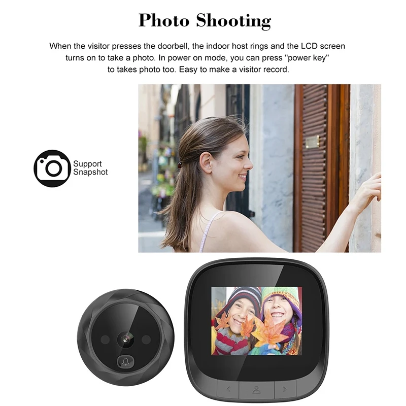 2.4-Inch Smart Electronic Door Viewer Digital Camera Doorbell Anti-Burglary Visual Doorbell Viewer Door Eye 320X240