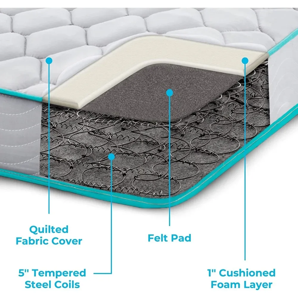 6 Inch - Firm Feel - Spring with Foam Layer - Mattress in a Box