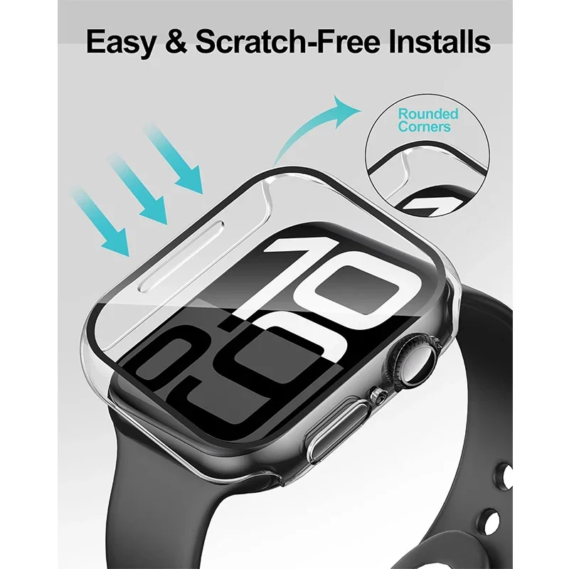 НОВЫЕ цвета, закаленное стекло + чехол для Apple Watch series 10, 42 мм, 46 мм, матовый жесткий бампер для ПК, защитный чехол для экрана iWatch 10