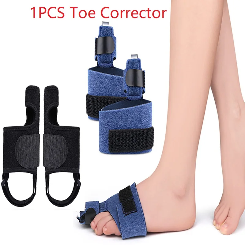 1Pcs Blue Toe Corrector Toe Fracture Fixator OrthoticsFoot Bone Thumb Adjuster Correction Soft Pedicure Sock Bunion Straightener