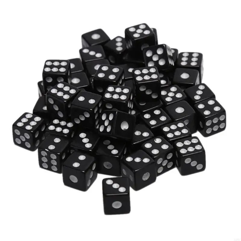 500Pcs/set D6 6 Sided 8mm 0.31In Number Acrylic Square Corner Party Family DIY Game Engraving Educational Toy Props