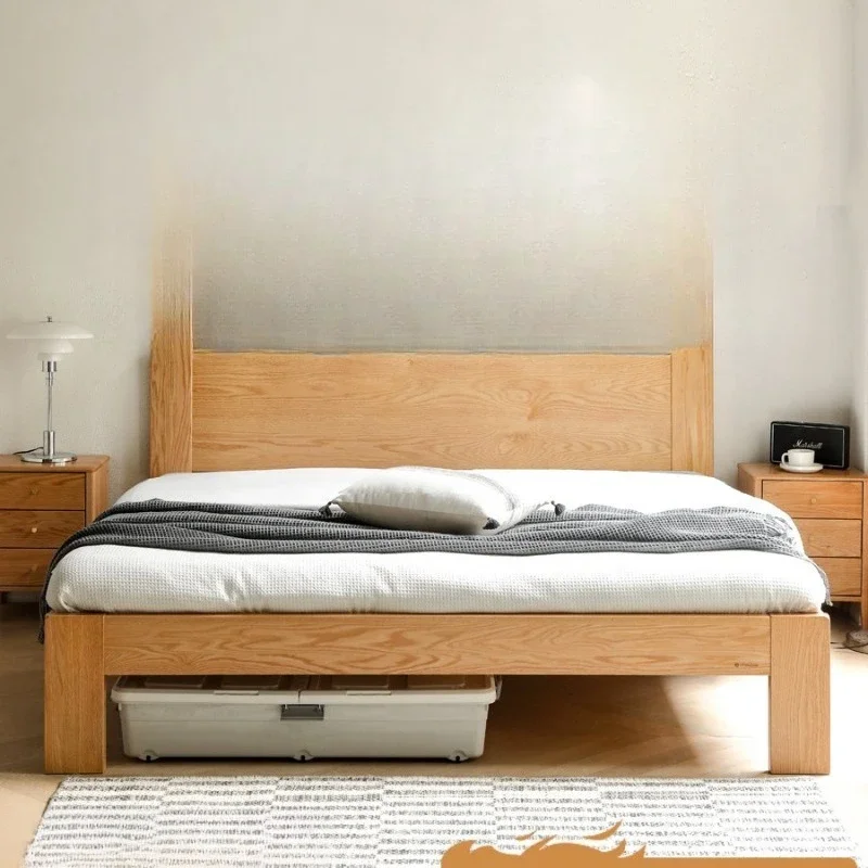 

Solid wood bed Modern simple oak 1.2 meters single bed, Nordic small apartment bedroom log bed