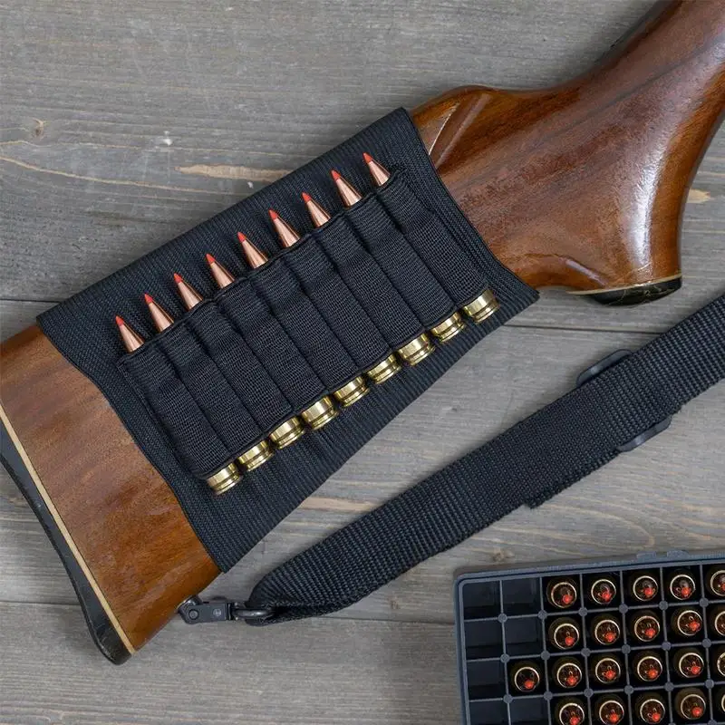 1Pc 5 8 9 14 Rounds Shotgun Buttstock Ammo Pouch Shell Holder Bullet Cartridge Bandolier Carrier Gun Accessory for Hunting