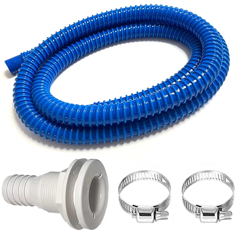 

1 Set H12V-1100GP 1-1/4 Inch Installation Bilge Pump Drain Hose Black/Blue RV Yacht With 2 Hose Bands Rv Yacht Accessories