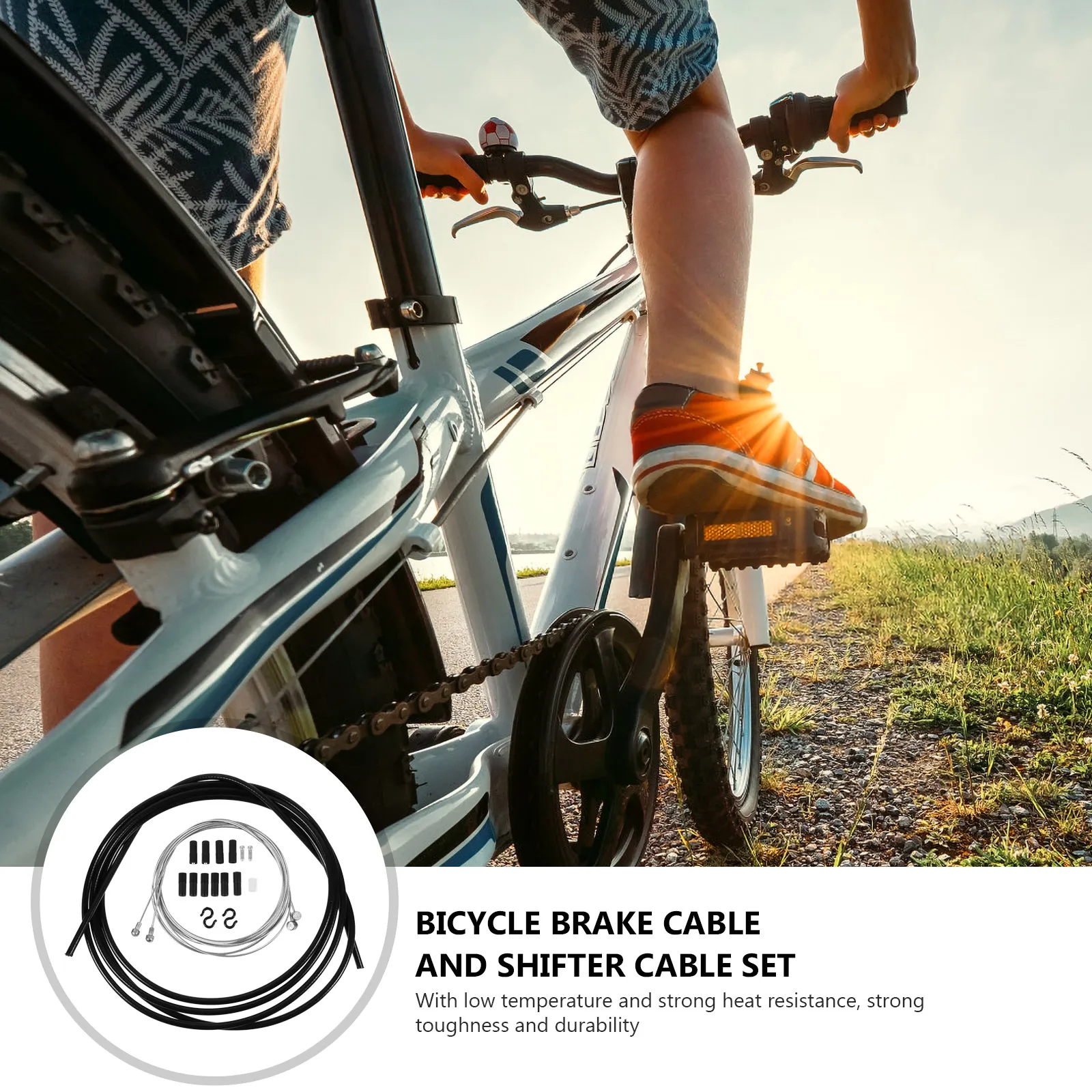 

1 set 1 Set Bike Brake Cable Set Durable Heat Resistant Replacement For Road Mountain Folding Upgrade