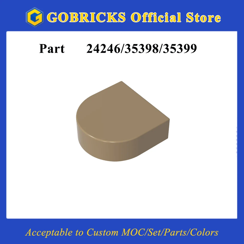 Gobricks 1 Pcs MOC Tile 1 x 1 Half Circle Bricks Compatible With 24246 35398 35399 Model Building Blocks Parts Kids Puzzle Toys