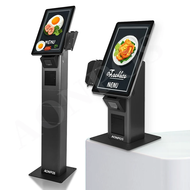 AonPos 21.5 Inch Self Payment Service Kiosk Automatic Restaurant Hotel Store Ordering Kiosk Android All In One Checkout Machine