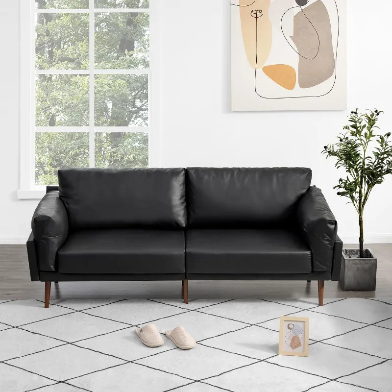 Sofá de tecido, sofá moderno de meados do século, sofá verde de 72 polegadas para espaços pequenos, sofá de quarto, sofá de apartamento,