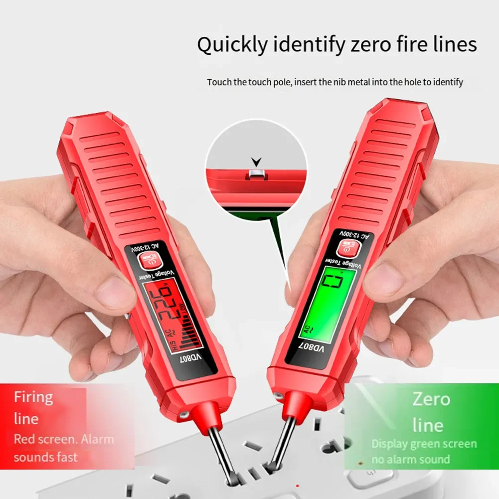 1pc Digital Voltage Test Pen VD807 Live Wire Identification Electrician Special Intelligent Induction Electrical Instrument