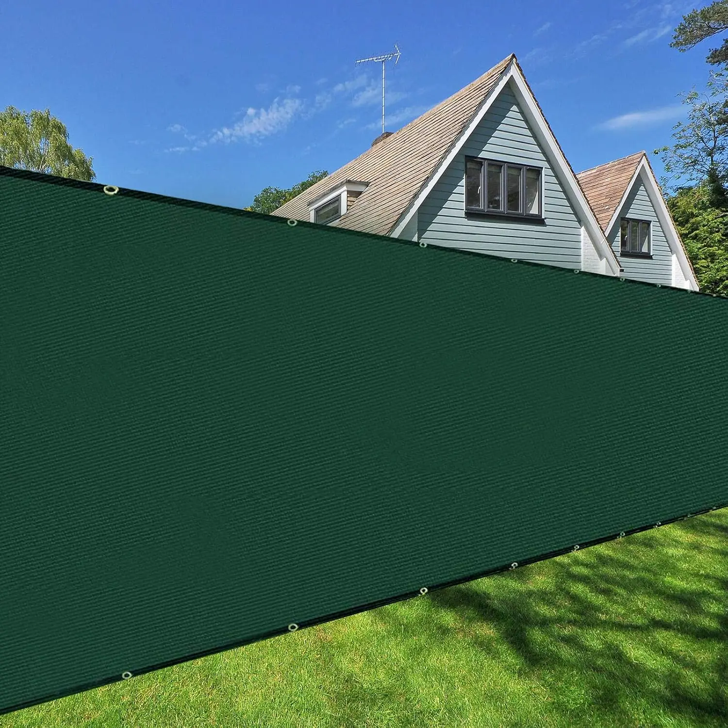

Heavy Duty Green Privacy Screen Fence Mesh, 6'x50' Shade Net Cover for Outdoor Patio Backyard Balcony