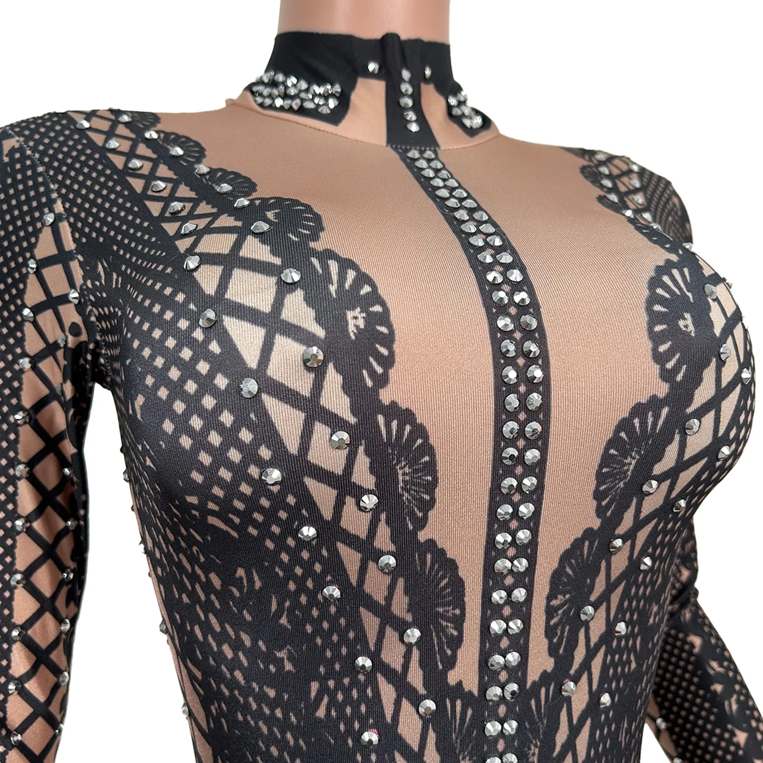 

Heilianti женский черный сетчатый комбинезон из высококачественной ткани из спандекса с принтом брюки для танцев на пилоне уличный спортивный сценический выступ