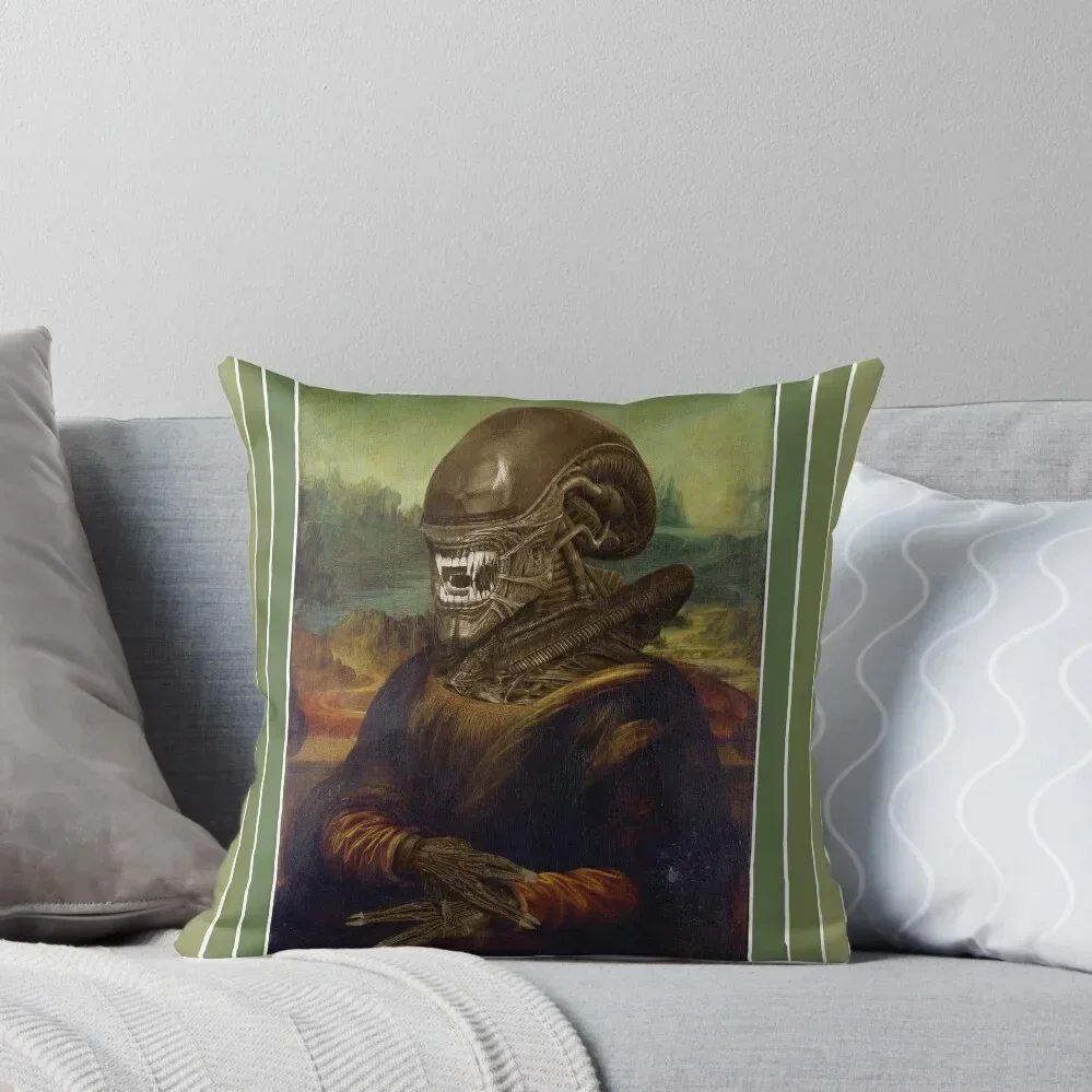 Mona Lisa Alien Xenomorph Throw Pillow christmas cushions covers Cushions For Children pillow