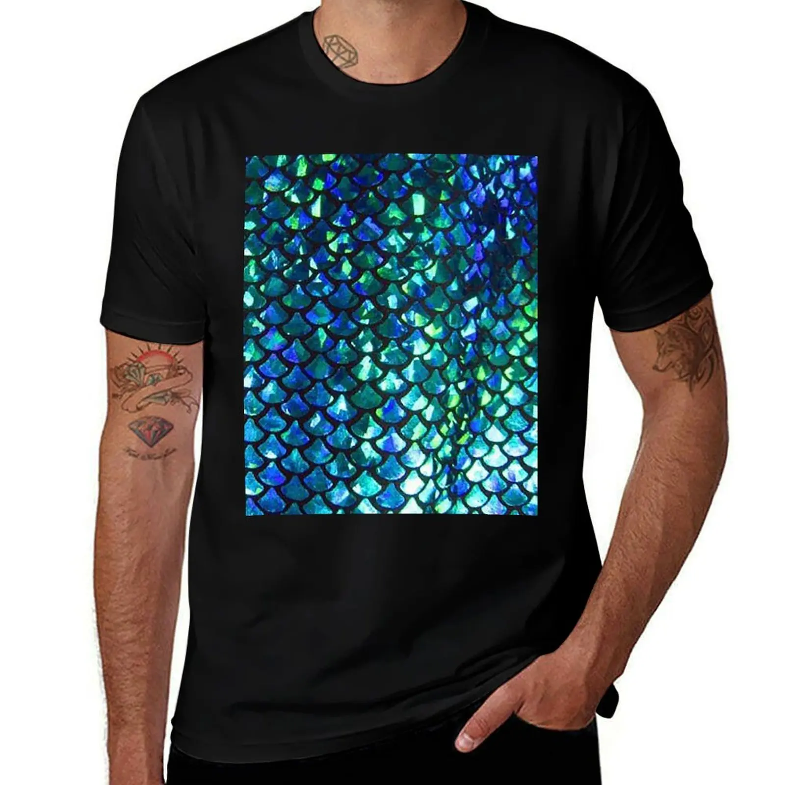 MERMAID fish scales & shimmery glimmer! T-Shirt Holiday Casual Short Sleeve Top T-Shirt