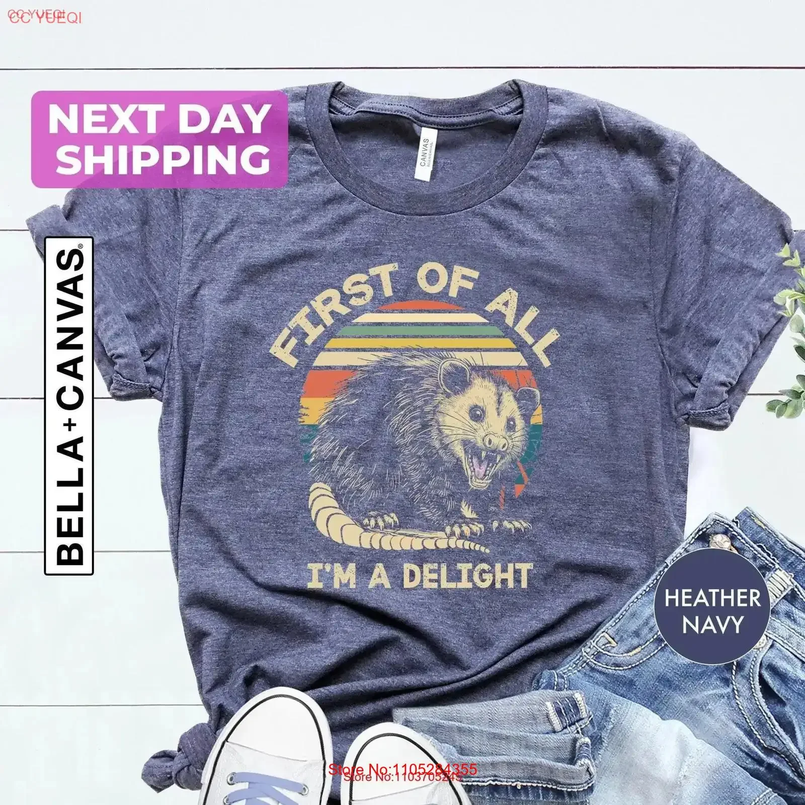 Funny Opossum T Shirt Angry First Of All I'm A Delight Lover vintage Washed Comfortable Slightly streetwear