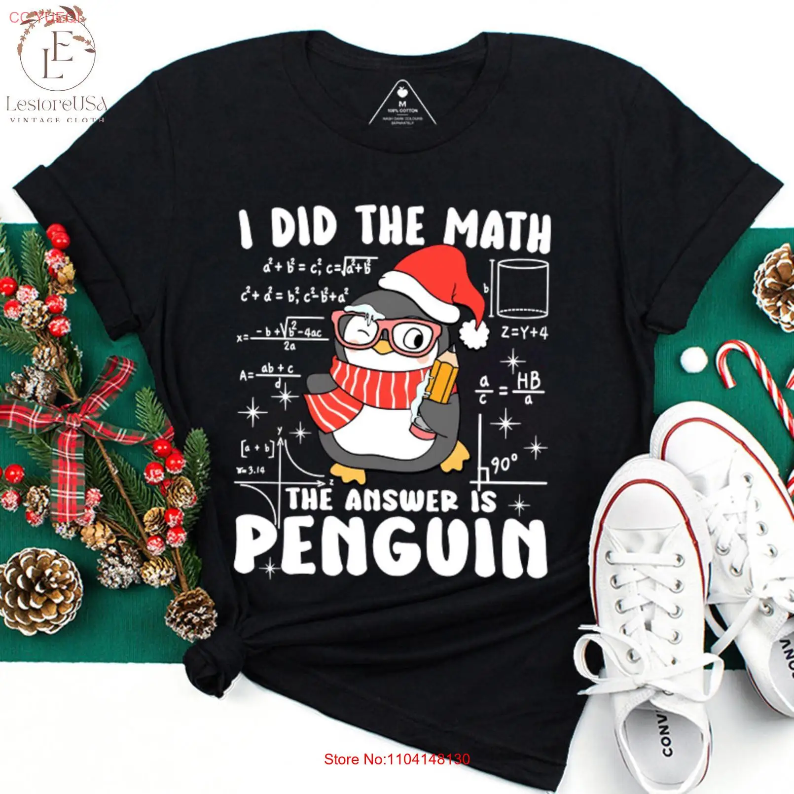 I Did The Math Answer Is Penguin Teacher Vintage T Shirt Christmas Lovers long or short sleeves