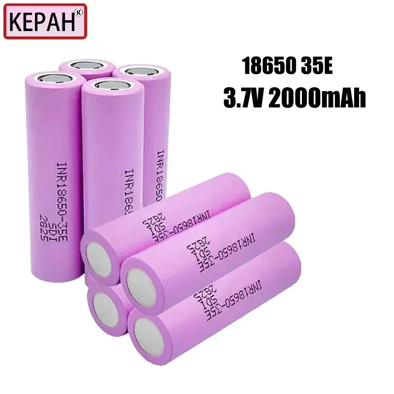 18650 35E 3.7V 2000mAh lithium battery, 3C Power cell,Capacity measuring charger, Electric tools, electric vehicles，toy battery