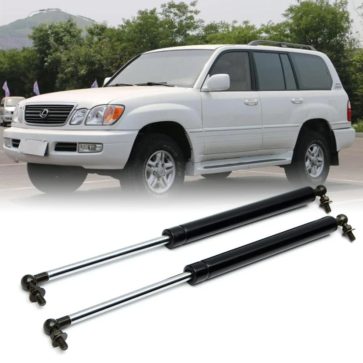 

2PCS Front Hood Gas Strut Shock Spring Lift Supports for Toyota Landcruiser 100 Series Fit Lexus LX470 1998-2007 Car Accessories