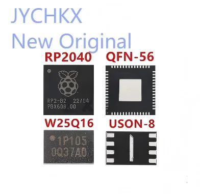 2-5/PCS RP2040 QFN‑56 Microcontroller With W25Q16JVUXIQ 16M‑bit SPI Flash IC Dual‑Core Cortex‑M0+ For Custom Pico Embedded PCB