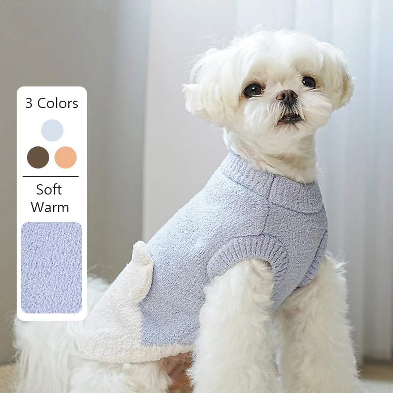 Warm Dog Sweaters Soft Comfortable Fleece Pet Sweaters for Small Dogs Cute Bear Puppy Knitted Coat for Chihuahua Maltese Bichon