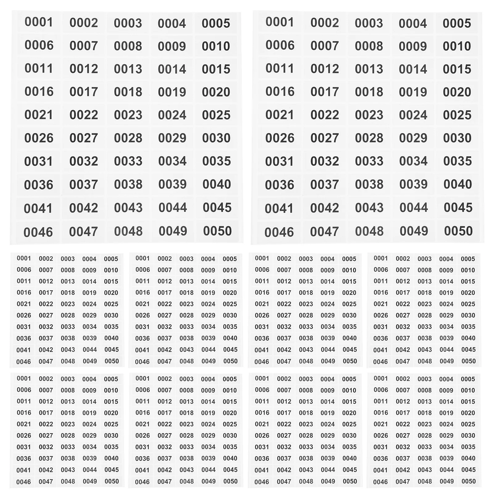 20 ورقة ملصقات أرقام لاصقة شارات مستطيلة لتنظيم علامات المكتب والفصول الدراسية بنفسك