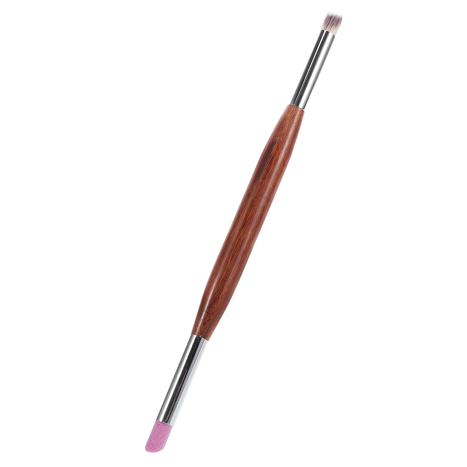 

Dual Head Art Brush Gel Polish Cleanup Tool Cuticle Repair Buffing Sanding Manicure Salon Use Wood Handle Cleaning Brush