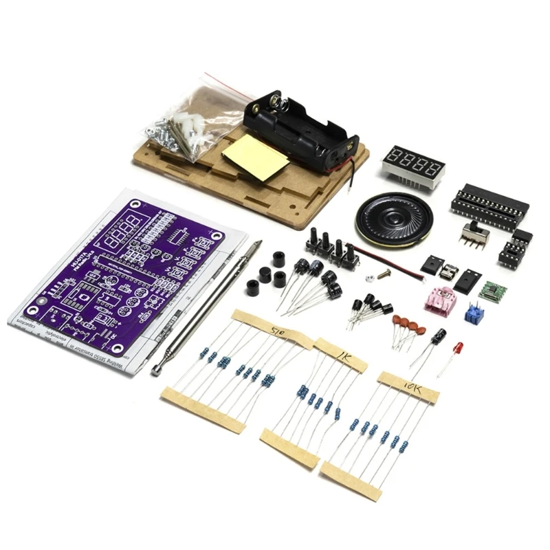 

DIY FM Radio Electronic Kits Adjustable Frequency 87-108MHz Digital Display DIY Soldering Project Practice Solder Drop ship