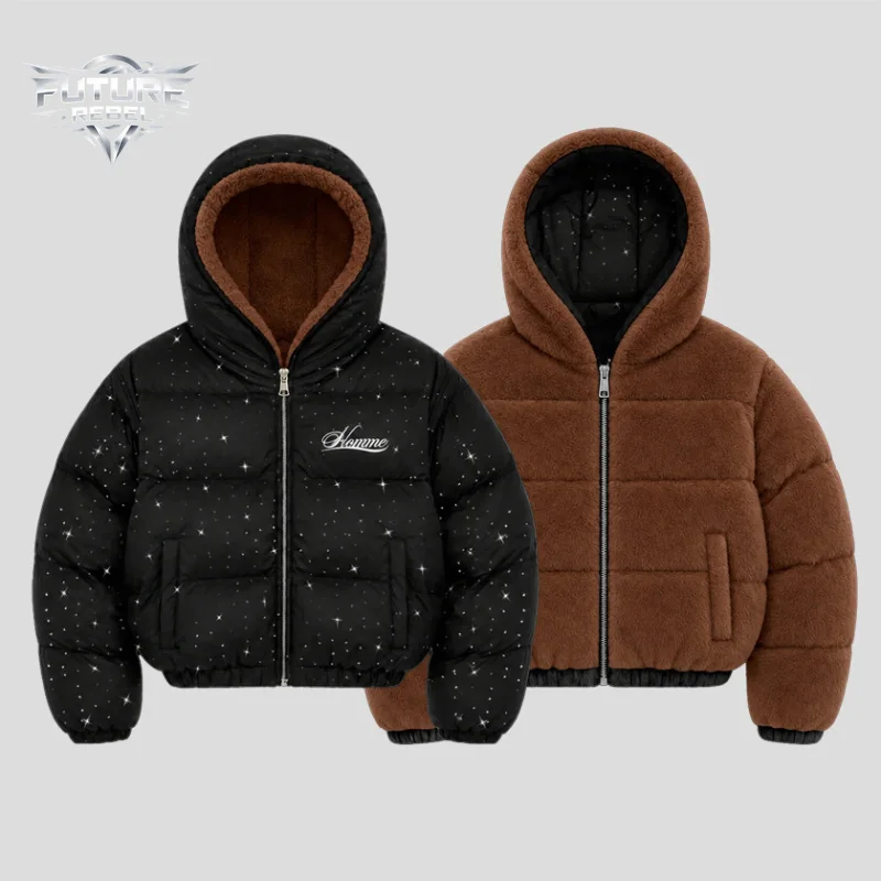 Winter Warm Cotton Padded Jacket Unisex Y2K Street Style Loose Thick Coat Coldproof Oversized Casual Winter Outerwear Men New