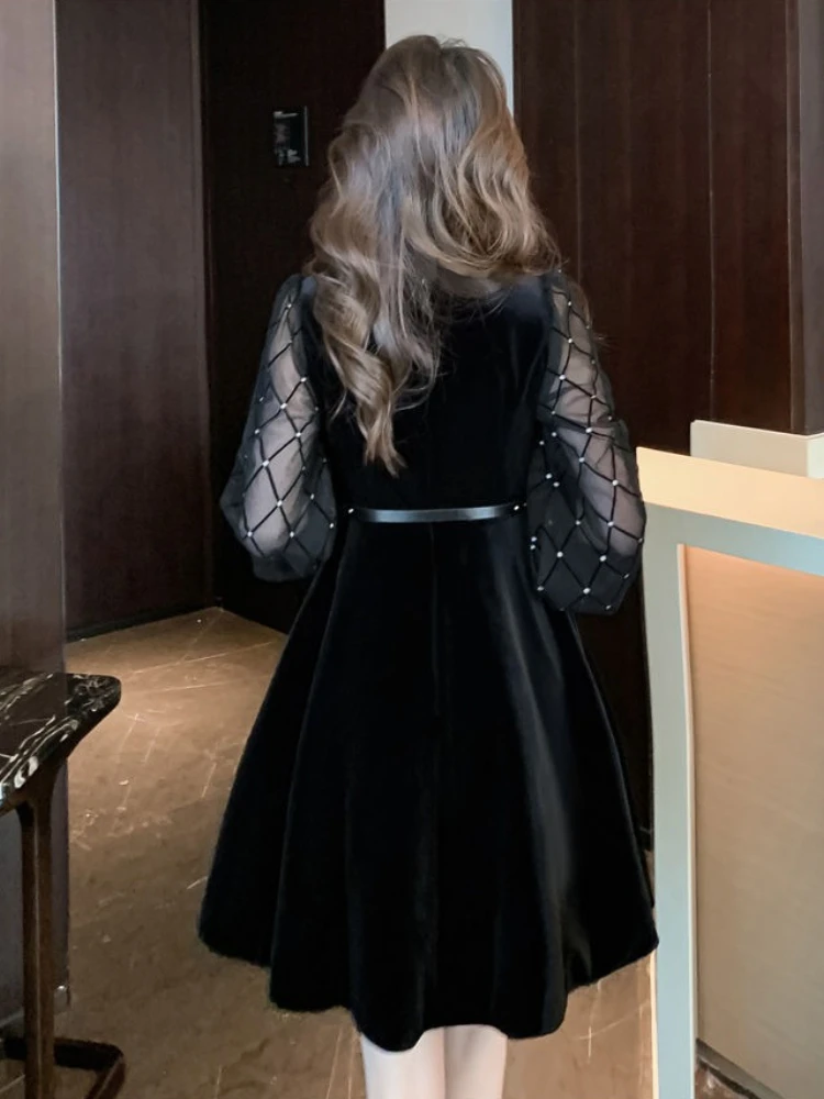 Splicing Dresses for Women on Sales Party Clothes Sale Clearance Elegant Chic Thic Pretty Evening Prom Woman Long Sleeve Dress