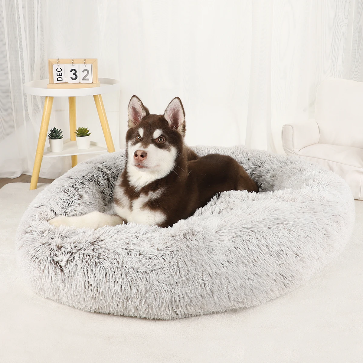 Plush Dog Bed Large Beds for Dogs Washable Medium Small Basket Accessorys Pet Furniture Fluffy Sofa Puppy Kennel Accessories Mat