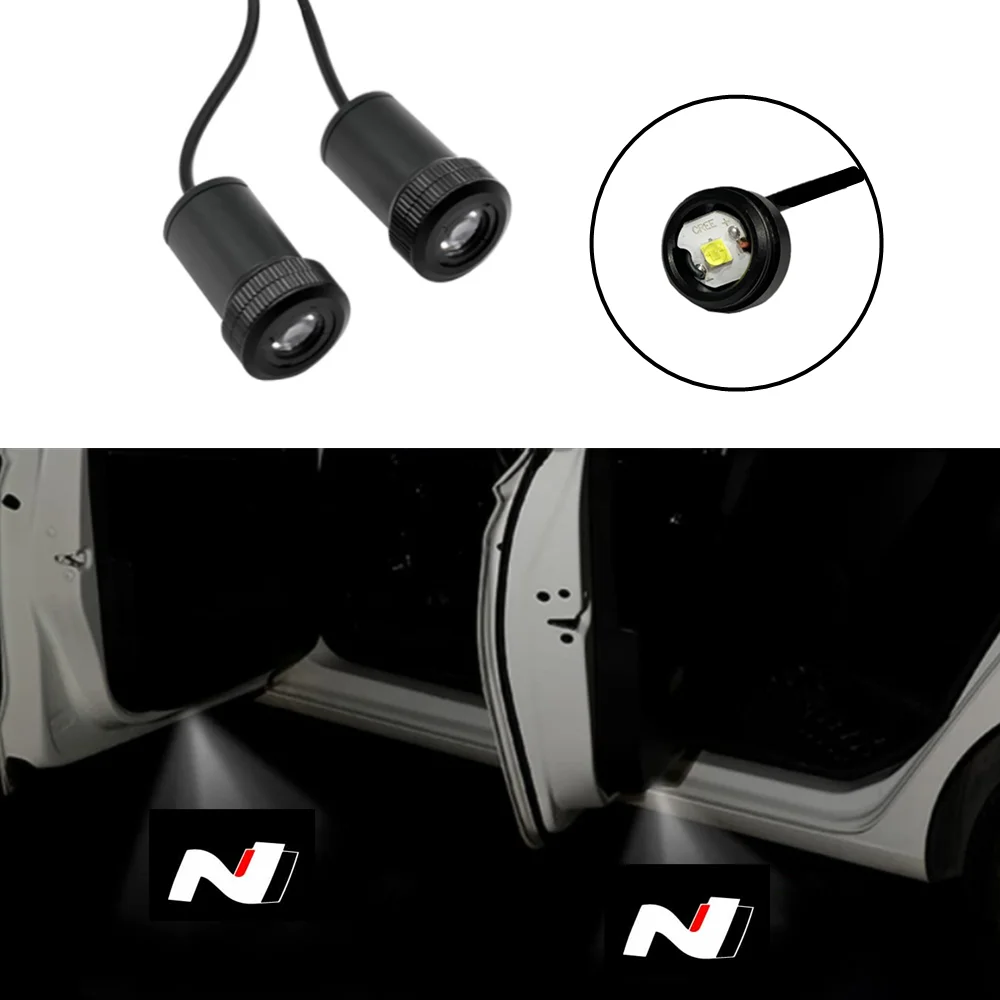 

2Pcs Car Door Light Welcome Logo N Emblem i30 i20 Sonata Accent Auto Accessories Ghost Shadow Lights