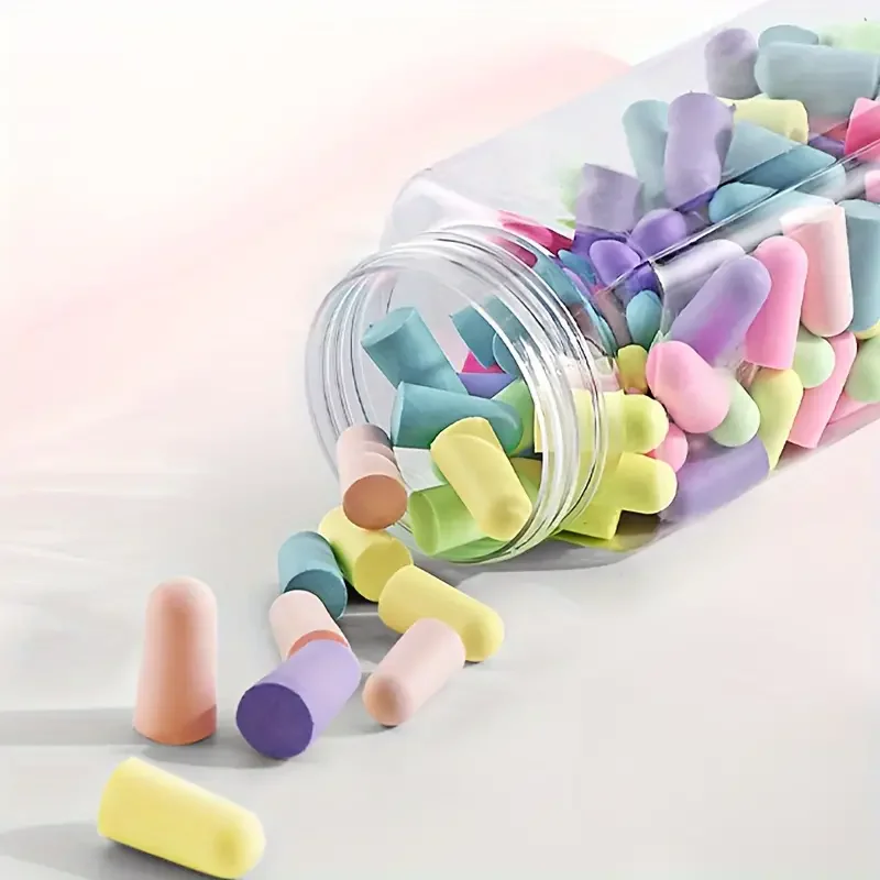 4/24/60/120PCS Anti-noise Ear Plugs Multicolor Bullet Type Foam Earplugs Comfortable Slow Rebound Soft Hearing Protector